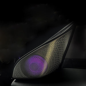 Aroham Laser Engraved Hollow out Atmosphere Light For Tesla Model 3 Model Y 2021 2022 2023 LED Speaker Cover Saddle Lamp