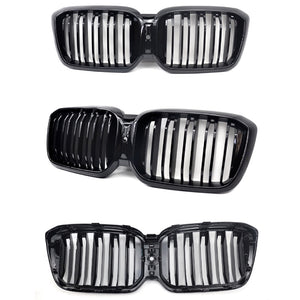 Car Front Grills Kidney Grill Bumper Racing Grille Gloss Black Double Slat Single Line For BMW X3 X4 G01 G02 LCI 2022+