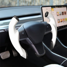 Cargar imagen en el visor de la galería, Carbon Fiber Car Yoke Steering Wheel Racing Style No Heating Replacement 2017 2018 2019 2020 2021 2022 2023 For Tesla Model 3 Model Y
