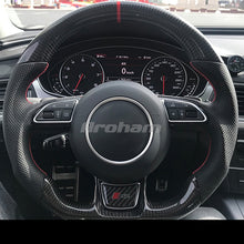 Load image into Gallery viewer, Refit Carbon fiber Leather steering wheel For Audi A3 A2 A5 A6 A7 A4L A6L Q3 Q5L Q7 A1 TT A8 2014 2015 2016 2017 2018 2019 2020
