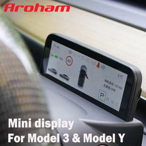 Mini Head Up LCD Display For Tesla Model 3/Y Display Mileage Speed Door Open Informatiom Car Meter Digital LCD Dashboard Driver