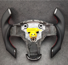 Charger l&#39;image dans la galerie, Carbon Fiber Car Yoke Steering Wheel Racing Style No Heating Replacement 2017 2018 2019 2020 2021 2022 2023 For Tesla Model 3 Model Y
