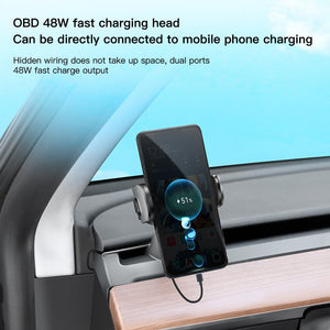 Aroham Mobile Phone Holder Cell Phone Electric Bracket Stand For Tesla Model 3 2021 Model Y 2022 2023 Car Acessories