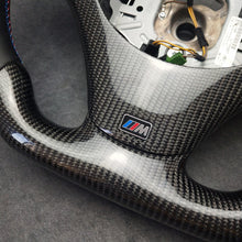 Cargar imagen en el visor de la galería, Aroham Carbon Fiber Steering Wheel With Smooth Leather For BMW M Sport M3 E90 E91 E92 E93 E87 E81 E82 E88 3 Series 2005-2017

