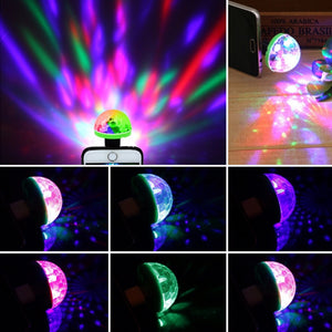 Mini USB LED Disco Stage Light Portable Family Party Magic Ball Colorful Light Bar Club Stage Effect Lamp for Mobile Phone