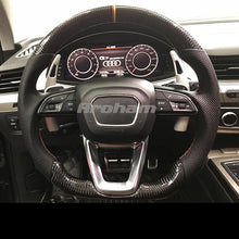 Carica l&#39;immagine nel visualizzatore di Gallery, Refit Carbon fiber Leather steering wheel For Audi A3 A2 A5 A6 A7 A4L A6L Q3 Q5L Q7 A1 TT A8 2014 2015 2016 2017 2018 2019 2020
