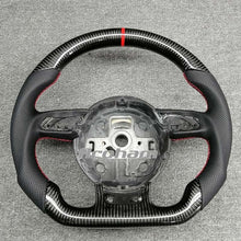 Charger l&#39;image dans la galerie, Refit Carbon fiber Leather steering wheel For Audi A3 A2 A5 A6 A7 A4L A6L Q3 Q5L Q7 A1 TT A8 2014 2015 2016 2017 2018 2019 2020
