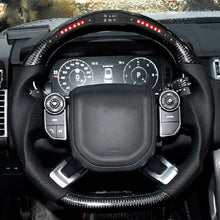 Charger l&#39;image dans la galerie, Refit Car LED Carbon fiber steering wheel For Land Rover Range Rover Velar Discovery Sport 3 4 Defender Freelander 2002-2020
