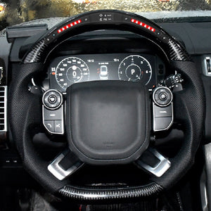 Refit Car LED Carbon fiber steering wheel For Land Rover Range Rover Velar Discovery Sport 3 4 Defender Freelander 2002-2020
