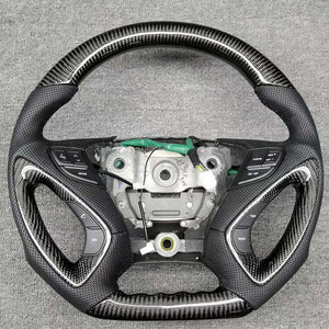 Carbon Fiber Steering Wheel For Hyundai Elantra ix35 Tucson Accent Sonata Solaris I30 Veloster Santa Fe Rohens Coupe IX25 Equus