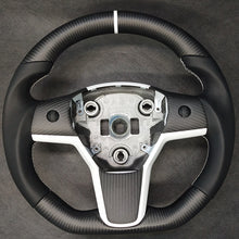 Carica l&#39;immagine nel visualizzatore di Gallery, High Quality Matte Alcantara Carbon Fiber YOKE Steering Wheel For Tesla Model 3 Model Y 2017 2018 2019 2020 2021 Car Accessories
