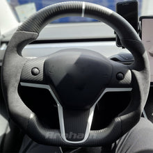Load image into Gallery viewer, High Quality Matte Alcantara Carbon Fiber YOKE Steering Wheel For Tesla Model 3 Model Y 2017 2018 2019 2020 2021 Car Accessories

