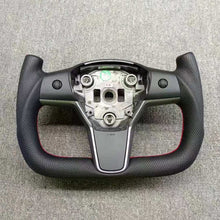 Cargar imagen en el visor de la galería, Yoke Steering Wheel No Heating Custom Carbon Fiber Or Full Leather For Tesla Model 3 Model Y 2017 2018 2019 2020 2021 2022 2023
