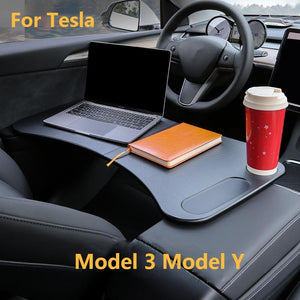 For Tesla Model 3 Model Y Car Steering Wheel Table Board Laptop Notebook Desk Mount Stand Universal Eating Drinking Tray Holder