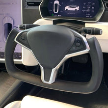 Charger l&#39;image dans la galerie, High Quality Full Leather For Tesla Model S Model X Custom Sport YOKE Steering Wheel Customized
