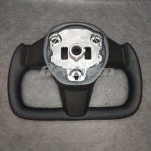 Charger l&#39;image dans la galerie, Yoke Steering Wheel Carbon Fiber And Perforated Leather For Tesla 2017 2018 2019 2020 2021 2022 2023Model 3 Model Y
