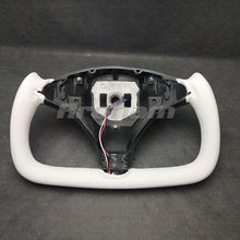 Load image into Gallery viewer, Yoke Steering Wheel Special Design With White Leather and Carbon Fiber Customized For Tesla Model S Model X 2019 2020 2021 2022 2023
