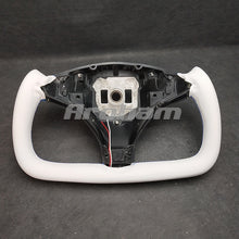 Charger l&#39;image dans la galerie, Yoke Steering Wheel White Leather Customized High Quality 2014 2015 2016 2017 2018 2019 2020 2021 2022 2023For Tesla Model S Model X
