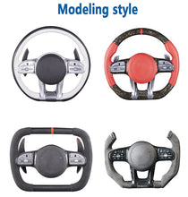Cargar imagen en el visor de la galería, Yoke Steering Wheel White Leather Customized High Quality 2014 2015 2016 2017 2018 2019 2020 2021 2022 2023For Tesla Model S Model X
