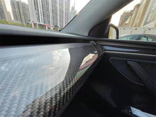 Charger l&#39;image dans la galerie, Real Carbon Fiber Interior For Tesla Model 3 Model Y Center Console Dashboard Door Trim Strip Front 2017-2020 2021 2022 2023Only For Left Drive
