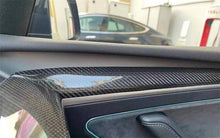 Cargar imagen en el visor de la galería, Real Carbon Fiber Interior For Tesla Model 3 Model Y Center Console Dashboard Door Trim Strip Front 2017-2020 2021 2022 2023Only For Left Drive
