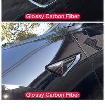 Carica l&#39;immagine nel visualizzatore di Gallery, Real Carbon Fiber For Tesla Model 3 2021-2023 Model Y Car Side Marker Turn Signal Cover Side Camera Fender Overlay

