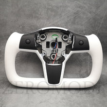 Carica l&#39;immagine nel visualizzatore di Gallery, White+Matte Black Steering Wheel For Tesla Yoke Steering Wheel Model Y Model 3 2017 2018 2019 2020 2021 2022 2023
