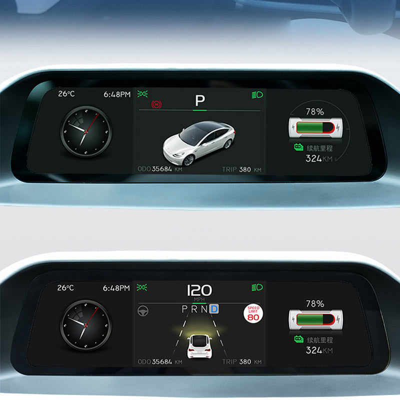 Tesla Model 3: Dashboard Upgrade Module with Instrument Display - Plugear