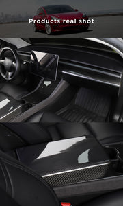 For Tesla Model 3 interior modification accessories model3 Model Y 2017-2023 central control real carbon fiber armrest box cover