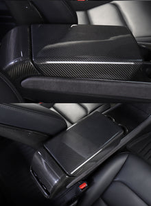 For Tesla Model 3 interior modification accessories model3 Model Y 2017-2023 central control real carbon fiber armrest box cover