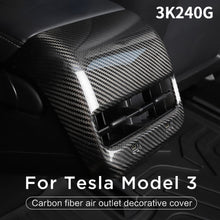 Load image into Gallery viewer, Real Carbon Fiber Air Outlet Cover for Tesla Model 3 Rear Armrest Box  Car Accessories Interior Modification Decoratiion Matte
