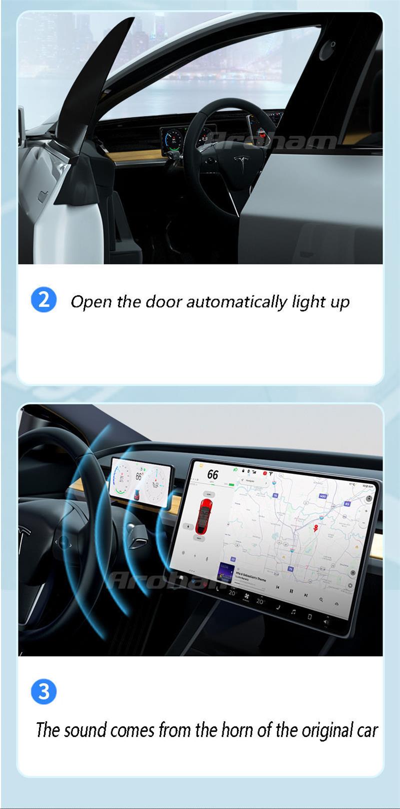 9 inch LCD Display For Tesla Model 3 Model Y 2020 2021 2022 LCD Dashboard  Carplay Narrow Frame HUD Wireless Display No noise – Aroham